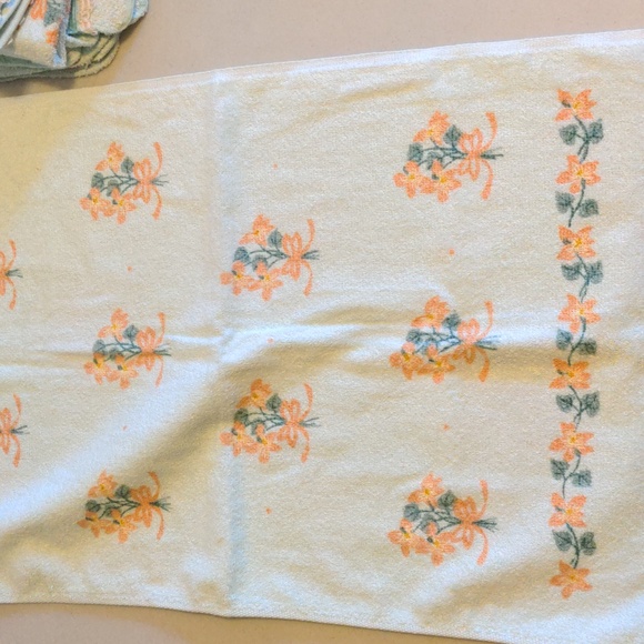 Dundee Vintage Floral Print Cotton Blend Towel Lot 2 Washcloths 2 Hand Towels - Picture 9 of 12